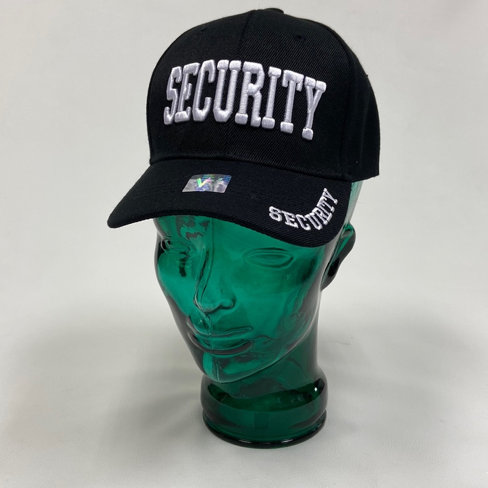 Security Guard Baseball Hat Adjustable embroidered black costume VIP president